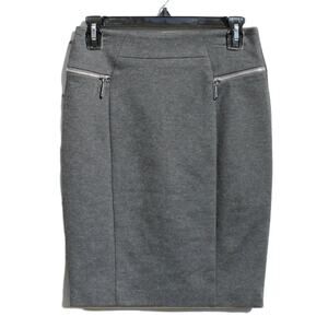 Michael Michael Kors Women's Fitted Mini Skirt Pencil Straight Dark Grey Size 2